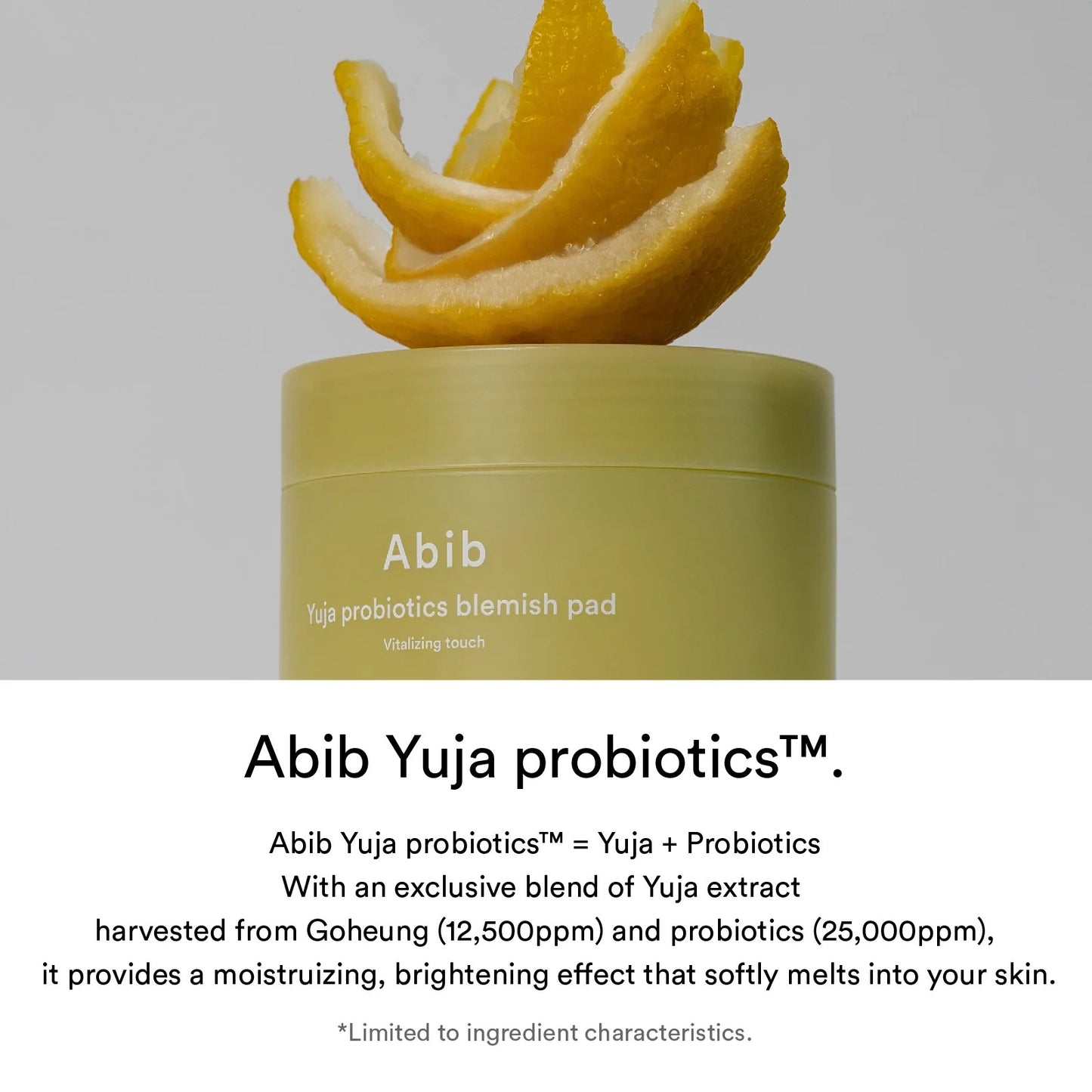 [Abib] Yuja probiotics blemish pad Vitalizing touch - 140ml. 60 pads